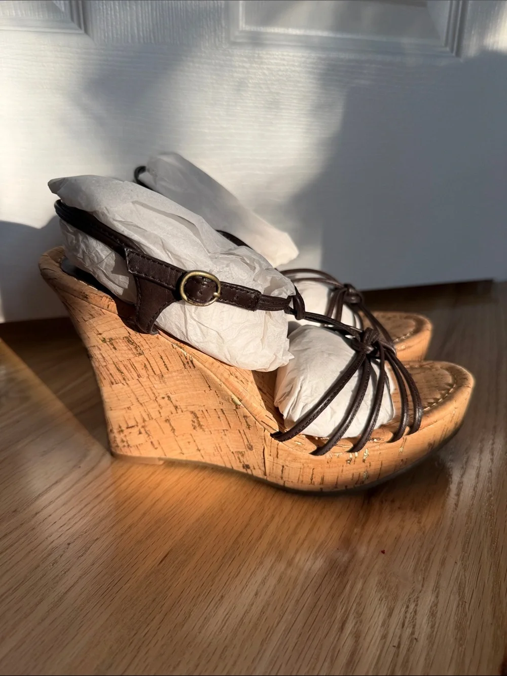 Banana Republic Brown Cork Wedge Sandals